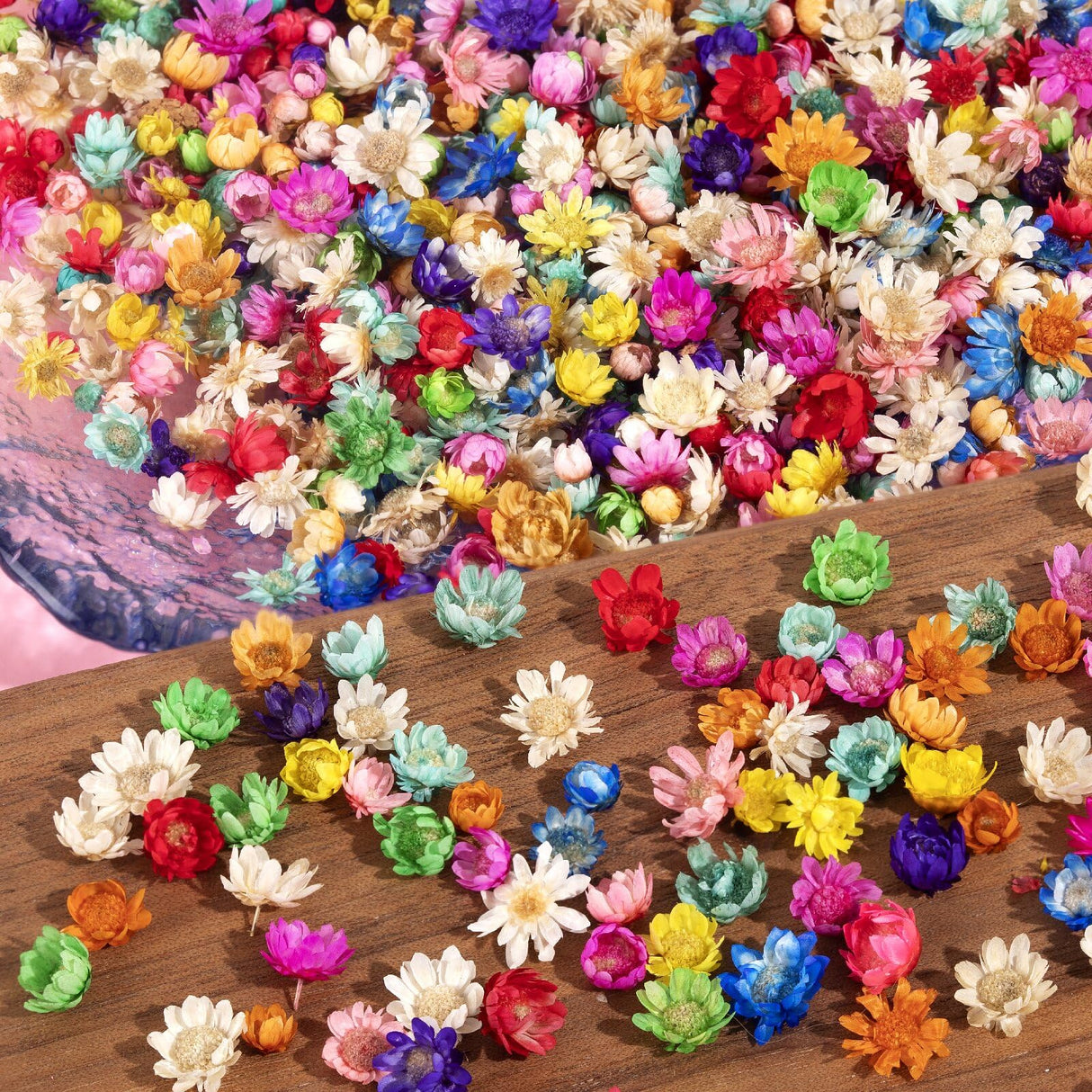 300 PCS Small Dried Flowers for Crafts - Mini Dried Flowers for Resin, Tiny Natural Real Dried Pressed Flowers Bulk for DIY Jewelry Earrings Epoxy LGFMGWH