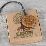 Earth Accessories Adjustable Handmade Carved Organic Wood Necklace for Women - Large Wooden Necklace with Pendant or Wood Jewelry Earth Accessories