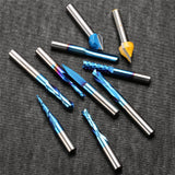 Genmitsu General Purpose CNC Router Bit Collection, 1/4" Shank, Nano Blue Coating, MC10A Genmitsu