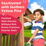 Creative Playthings Spring Hill Wooden Swing Set (Made in The USA), Includes Kids Climbing Wall, Playground Swings and Slide, 15 x 14 x 11 ft Creative Playthings LTD.