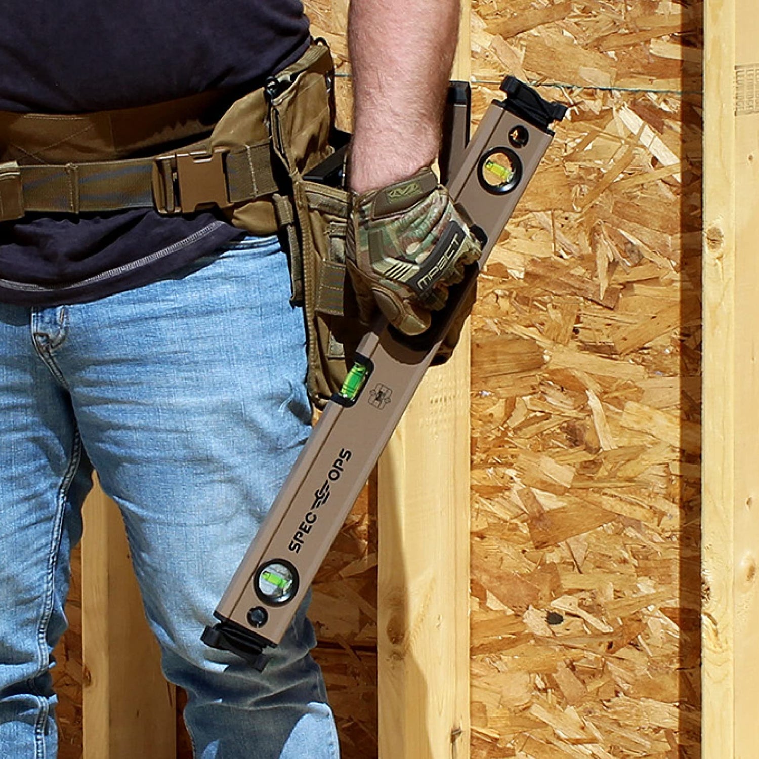 Spec Ops Tools 24" Box Beam Level, Tourniquet Bungee System, 33% Larger Block Vials, Aluminum, 3% Donated to Veterans Spec Ops