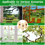 6 Pcs Humming Bird House for Outside Hanging Natural Wooden Hummingbird Nest Swinging Humming Bird Nest with Hemp Ropes for Garden Outdoor Window Qunclay
