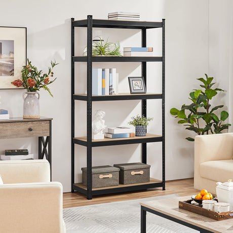 Topeakmart 5-Tier Utility Shelves, Metal Storage Shelves Garage Shelving Unit Adjustable Garage Storage Shelves Storage Racks Heavy Duty Shed Topeakmart
