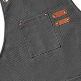 AFUN Chef Aprons for Men Women with Large Pockets, Cotton Canvas Cross Back Heavy Duty Adjustable Work Apron, Size M to XXL(Grey) AFUN
