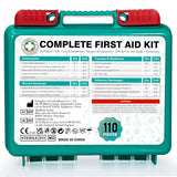 General Medi 110 Pieces Small First Aid Kit - HardCase First Aid Box - Contains Premium Medical Supplies for Travel, Home, Office, Vehicle, Camping, General Medi