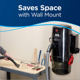 BISSELL Garage Pro Wall-Mounted Wet Dry Car Vacuum/Blower With Auto Tool Kit, 18P03, Stealth Metallic Gray Bissell