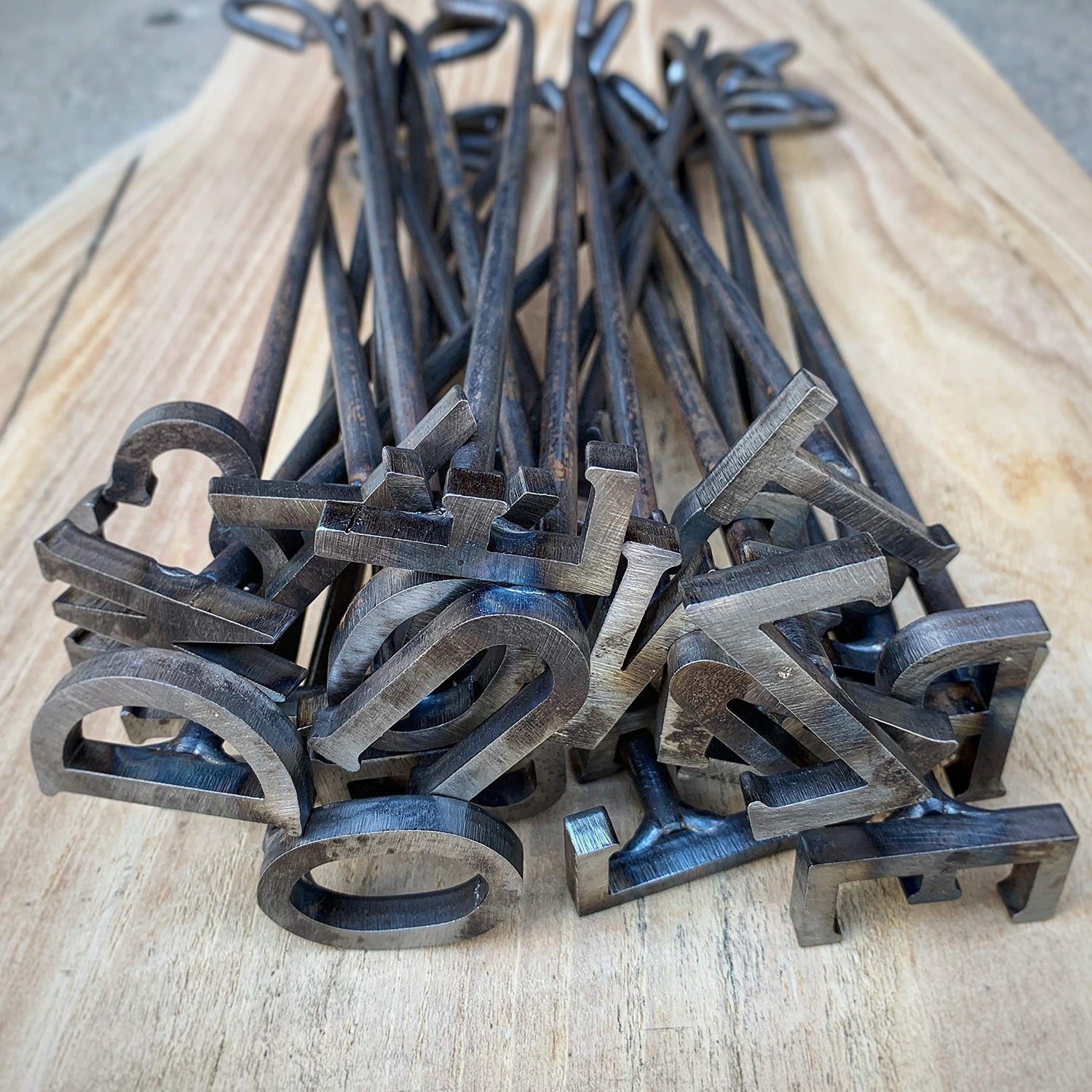 3/4" Custom Alphabet Branding Iron Set - 26 Uppercase Stamps for Personalisation The Welded Keller