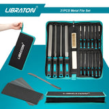 Libraton 31PCs Metal File Set, Metal Files, Metal Files for Steel, 12 Needle Files with Case, Riffler File, 12 Sandpapers, Steel Brush, File Sets for LIBRATON