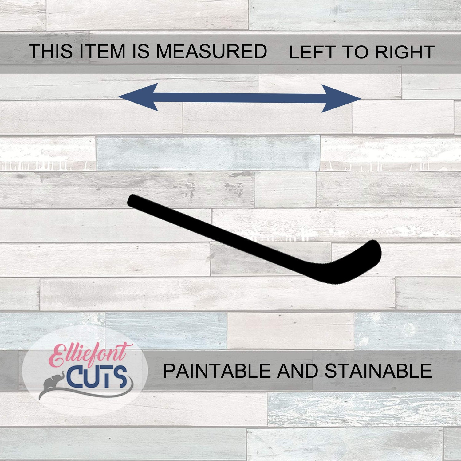 Hockey Stick Wood Cutouts for crafts, Laser Cut Wood Shapes 5mm thick Baltic Birch Wood, Multiple Sizes Available Elliefont Styles