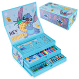 Disney Stitch Colouring Pencils for Kids Colouring Pens Crayons Art Supplies in Art Box Kids Colouring Sets 30 Plus Pieces Travel Case Stitch Gifts Disney