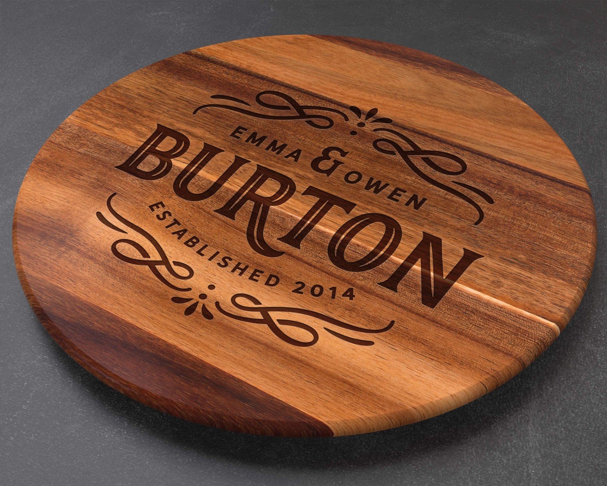 Personalized Wedding Gift, Lazy Susan, Engraved Wood Gift, Personalized Lazy Susan, Mothers Day gift, Anniversary Gift, Mom Gift, Wife Gift, Lazy - WoodArtSupply