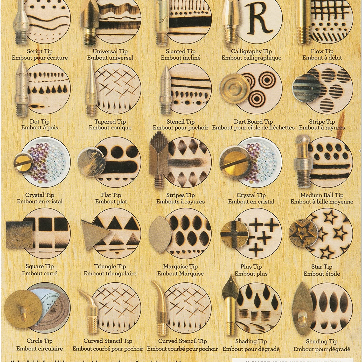 Plaid Wood Burning Tool Tip Set, Set of 26, Gold Plaid