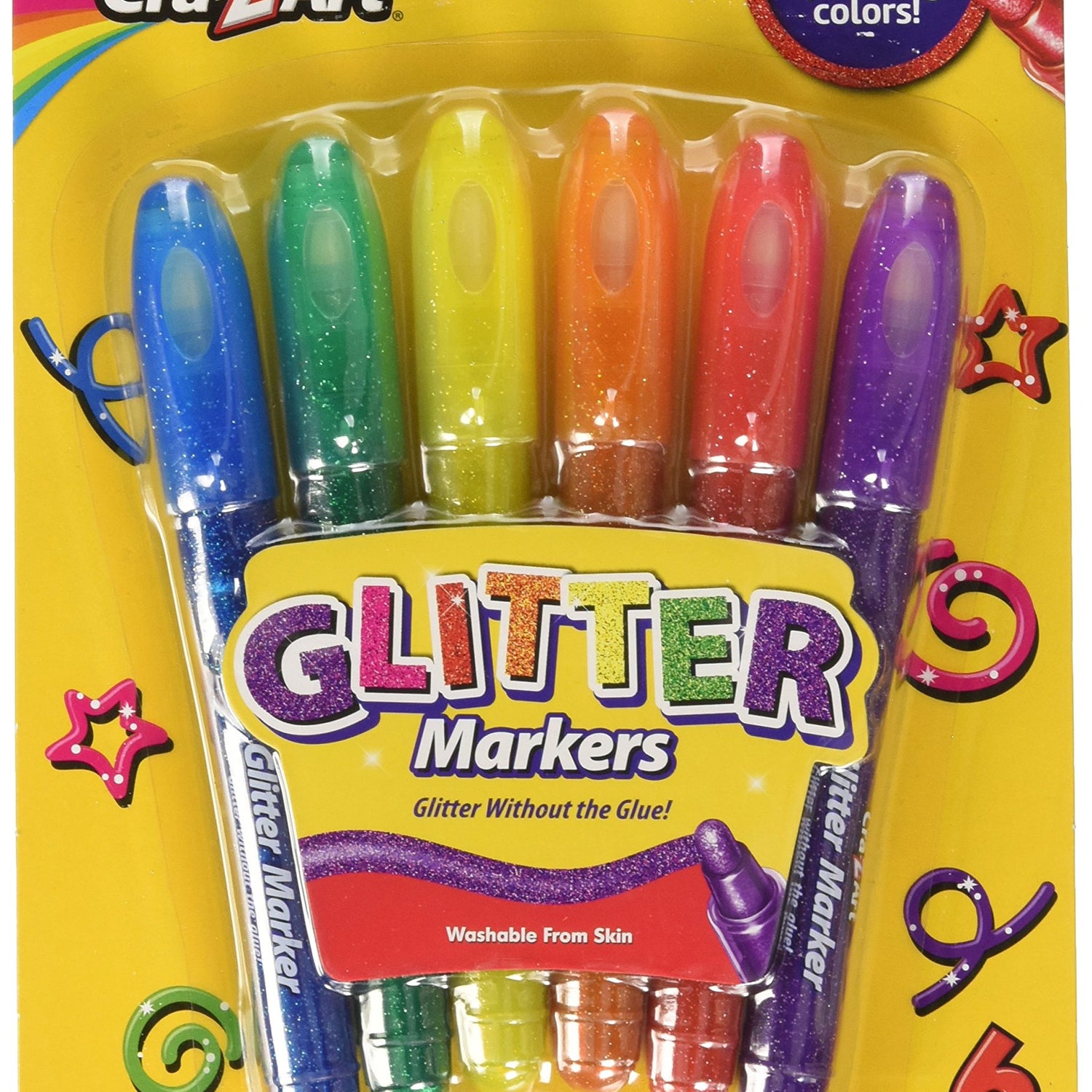 Cra-Z-Art Glitter Markers, 6 Count (10050) Cra-Z-Art