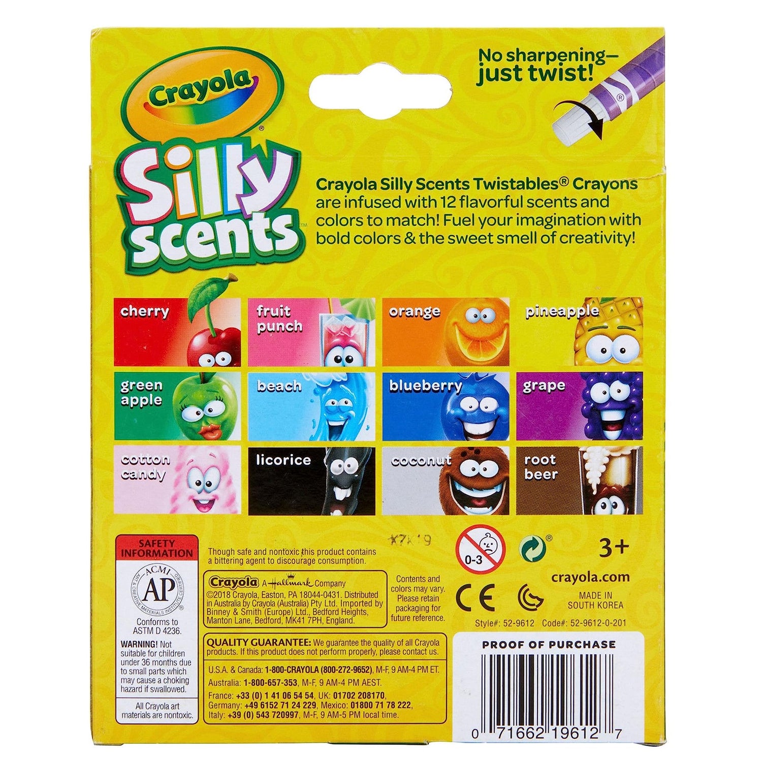 Crayola Silly Scents Twistables Crayons, 12 Count, Coloring Supplies, Gift for Kids Crayola