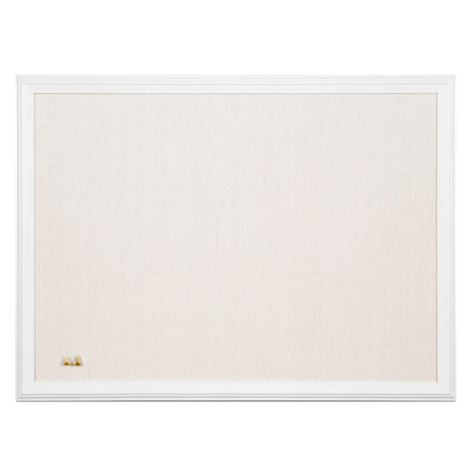 U Brands Farmhouse Linen Bulletin Board, 23"x17", White Wood Style Frame, Industrial Grade Pinning Surface U Brands