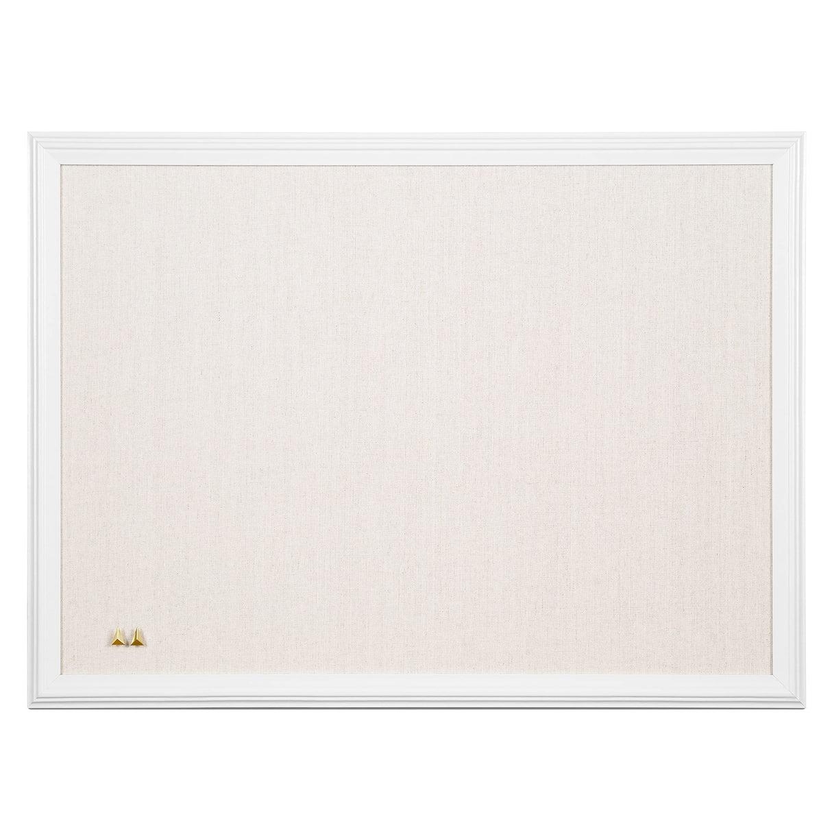 U Brands Farmhouse Linen Bulletin Board, 23"x17", White Wood Style Frame, Industrial Grade Pinning Surface U Brands