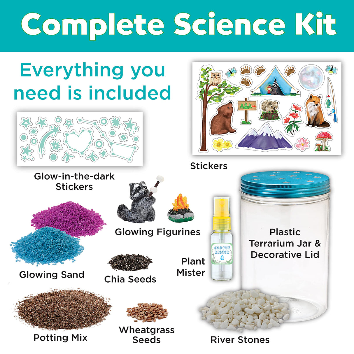 Creativity for Kids Grow 'N Glow Terrarium Kit for Kids - Educational Science Kits Ages 6-8+, Kids Gifts for Boys and Girls, Craft and STEM Projects Creativity for Kids