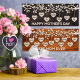 Personalized Family Tree w/Names for Mothers Day Gifts - 4 Colors 7x18in Customized Wood Signs Decor for Best Mom Ever Mother Gifts Custom Mommy Generic