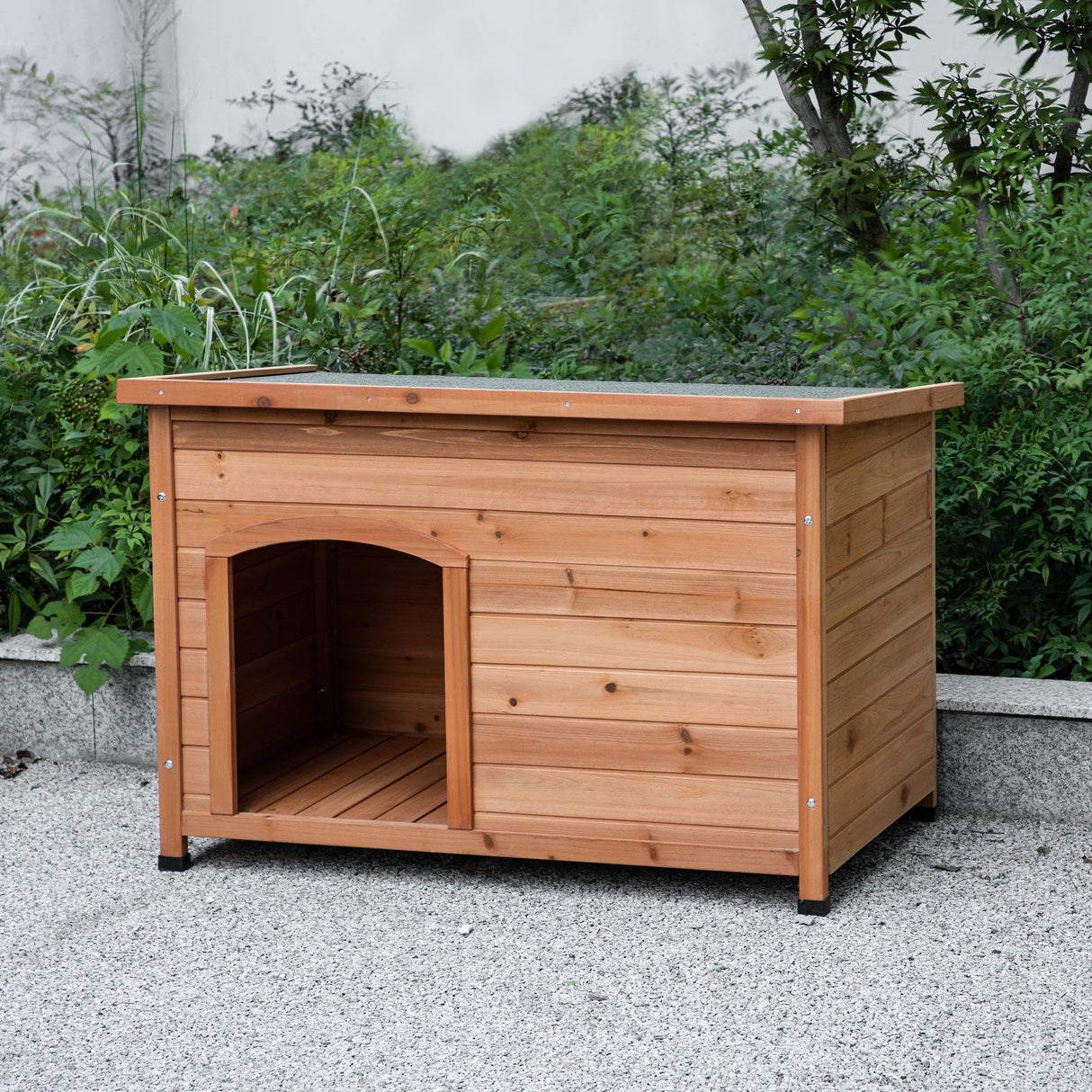 TAKUKA Outdoor Wooden Dog House for Small Medium Large Sized Dogs，Extra Waterproof Durable Dog Kennel with Wooden Floor for Garden Backyard Farm (34" TAKUKA