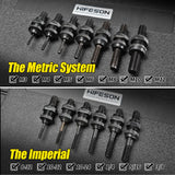 HIFESON Heavy Duty Air Hydraulic Rivet Nut Tool, Pneumatic Riveter Automatic Rivet Nut Gun Tool Setting Kit Come with 13 Size Metric and SAE HIFESON