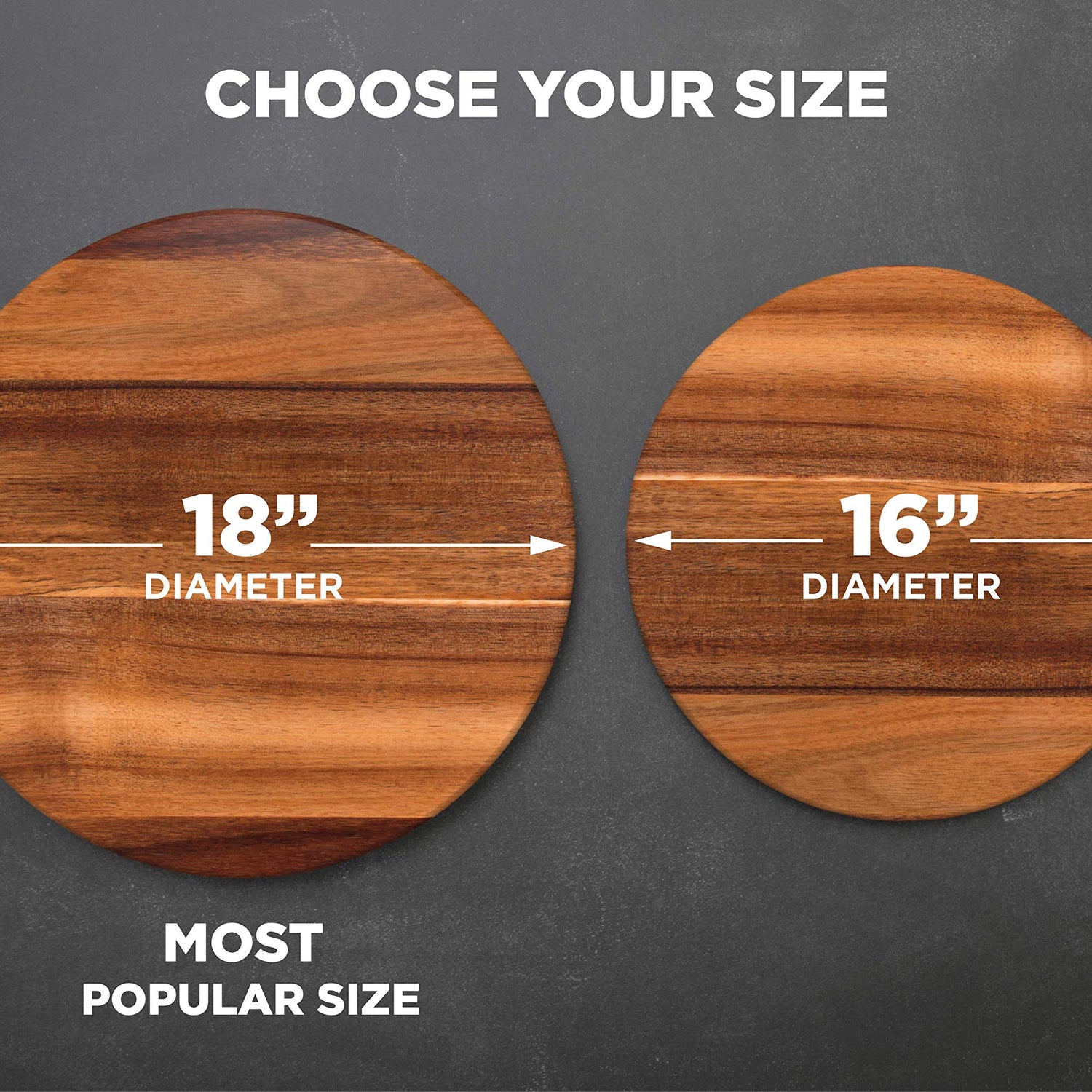 Personalized Lazy Susan Turntable - Large 18” Acacia Wood - Engraved Dark Wood - Custom Christmas Gift - Personalized Christmas Gifts 2020 Sinclair