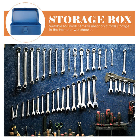 Housoutil Portable Tool Box Repair Tool Storage Container General Tool Box Hardware Case Craft Storage Toolbox for Tools Metal Tool Boxes Hand Carry Housoutil