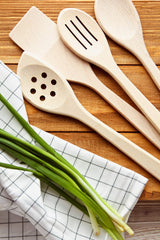 ECOSALL Healthy Wooden Spoons For Cooking Set of 6. Safe and Reliable Cooking Utensils for Kitchen – 100% Natural Nonstick Wood Spatula Spoon For ECOSALL
