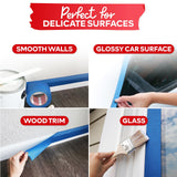 XFasten Professional Blue Painters Tape 2 Inch x 60 Yards (3-Pack) Bulk Blue Masking Tape for Painting Walls | Residue-Free XFasten
