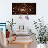 Zexpa Apparel Personalized Wood Key Hook for Couple Mr Mrs Customized Wooden Wall Key Rack, Custom Wedding Date Zexpa Apparel