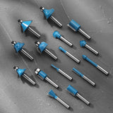 Genmitsu 15pcs 1/4 Inch Shank Router Bits Set, Woodworking Tools for Trim, Groove & Edge Treatment, DIY, CNC Machine Engraving, Woodworking Project, Genmitsu