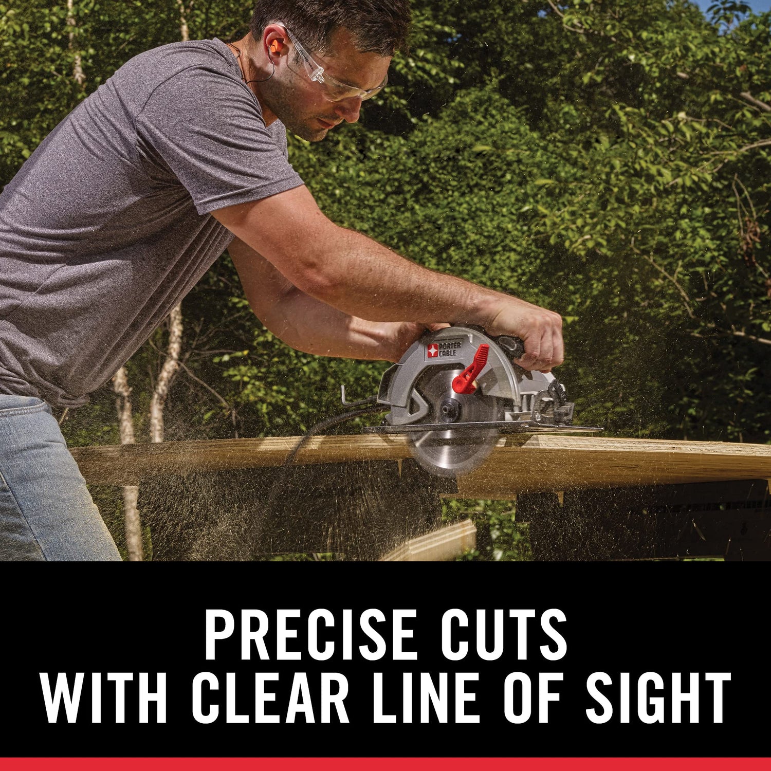 PORTER-CABLE 7-1/4-Inch Circular Saw, Heavy Duty Steel Shoe, 15-Amp (PCE300) PORTER-CABLE