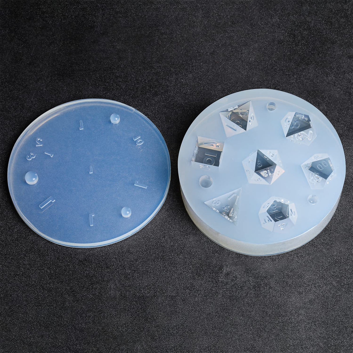 DND Sharp Edge Dice Silicone Mold for 7Pcs Resin Dice Set- High Toughness, Easy Demolding, and Smooth Finish(Regular D4) AUSPDICE