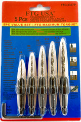 FTG USA Countersink Drill Bit Set 5 Pc #4#6#8#10#12 Tapered Drill Bit for Woodworking - WoodArtSupply