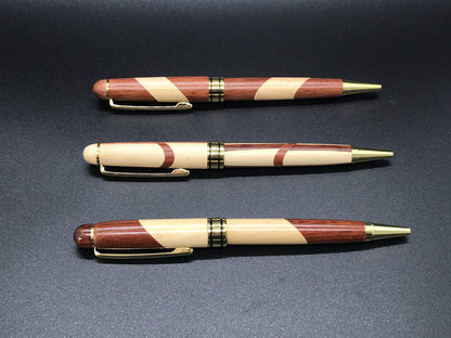 Custom Wood Pen, Personalized Maple, Bamboo, Rosewood, Wood Ball Point Pen - Engraved - WoodArtSupply