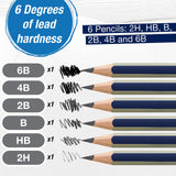Faber-Castell Graphite Sketch Pencil Set - 6 Graphite Pencils (2H, HB, B, 2B, 4B, 6B), Drawing Pencils and Sketching Supplies Faber-Castell