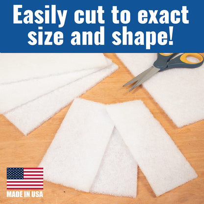 10 Pack of White Non Scratch Non-Woven Pads for Cleaning/Polishing and Multi Purpose Use in Your Home • Workshop or DIY Garage Shop Made in The USA