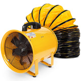 neverest Portable Blower Exhaust Fan 12 inch Strong Shop Ventilation Fan 4100 CFM 3050 RPM, 380 W, Construction Fan With Hose, Industrial Air Blower neverest