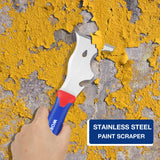 WORKPRO Paint Scraper, 8 in 1 Paint Remover, Metal Putty Knife with Hammer End and Can Opener, Stainless Steel Scraper Tool for Removing Caulk, WORKPRO