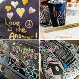 JEFFNIUB Gold Paint Pens with Silver, Rose Gold Acrylic Paint Pens for Rock Painting, Wood, Fabric, Glass, Canvas, Scrapbooking, Card DIY Metallic JEFFNIUB