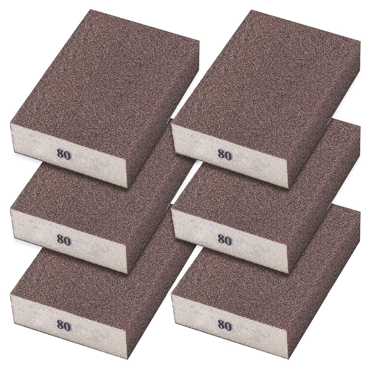 Sunxeke 6Pcs Sanding Sponge 80 Grit Coarse Blocks for Metal Sanding Wo ...