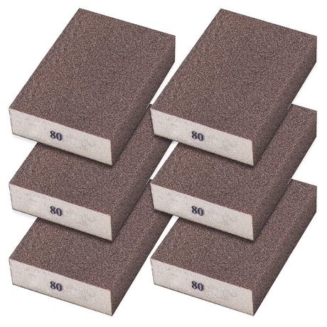Sunxeke 6Pcs Sanding Sponge 80 Grit Coarse Blocks for Metal Sanding Wood Sanding Brush Washable&Reusable N-G-001-80 Sunxeke