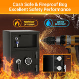INTERGREAT Drop fireproof safe,2.6 Cub Depository Safe for Business, 80 lbs Large Deposit Money Security Safe Box with Digital keypad and keys for INTERGREAT