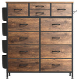 Lulive Dresser for Bedroom with 12 Drawers, Tall Dresser Chest of Drawers with Side Pockets and Hooks, Fabric Dresser Storage Tower for Closet, Lulive