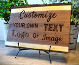 Personalized Walnut Live Edge Wood Sign Display Gift - Rustic Engraved Family Last Name Wedding Anniversary Housewarming Welcome Cabin House Door GK Grand Personal-Touch Premium Creations