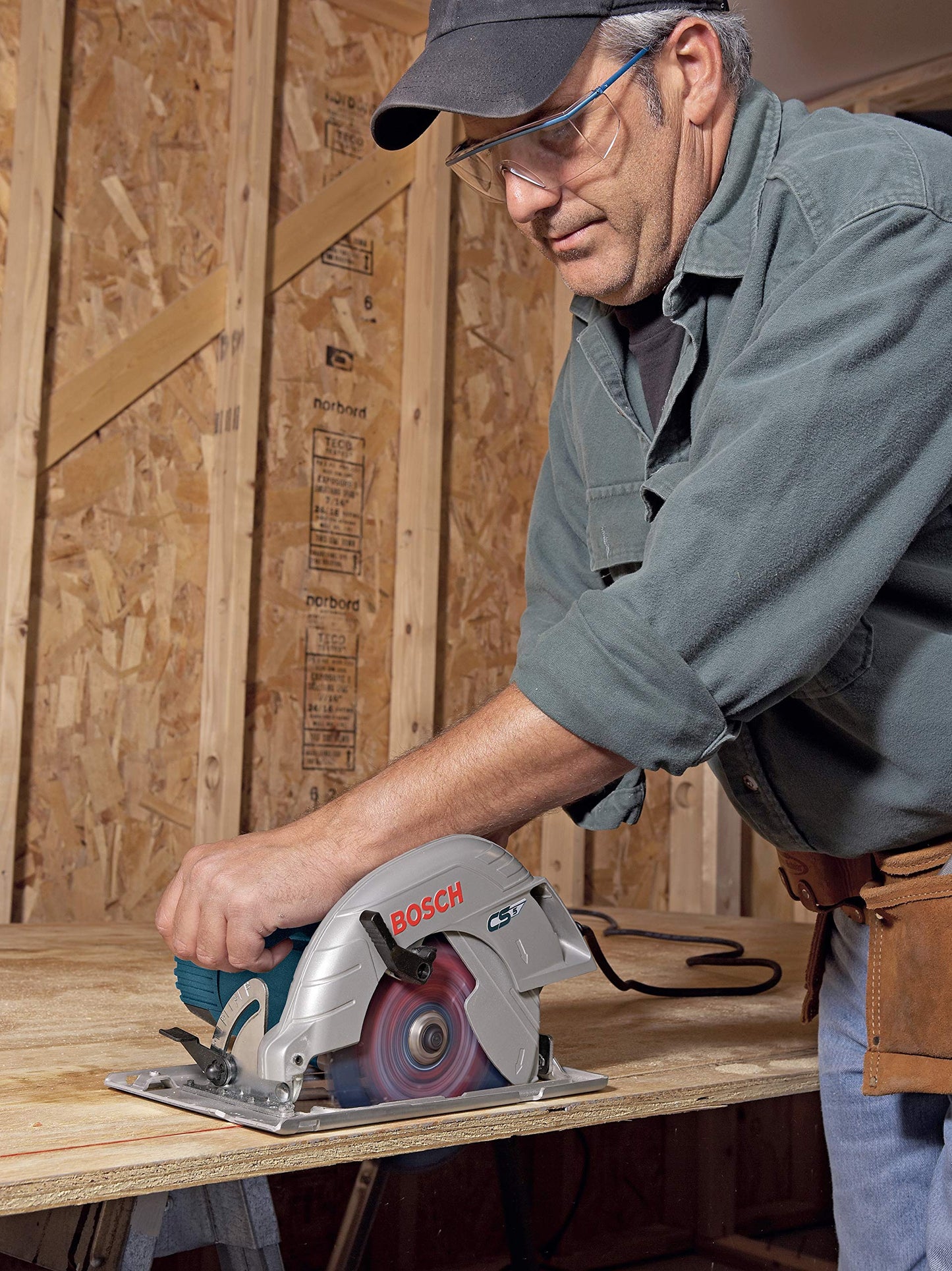 BOSCH CS5 120-Volt 7-1/4-Inch Circular Saw,BOSCH Blue - WoodArtSupply