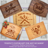 Tayfus Personalized Cutting Boards for Men - Customized Wood Meat Boards for Grill Masters - Unique Custom Gift Ideas for Father's Day, Christmas, Tayfus