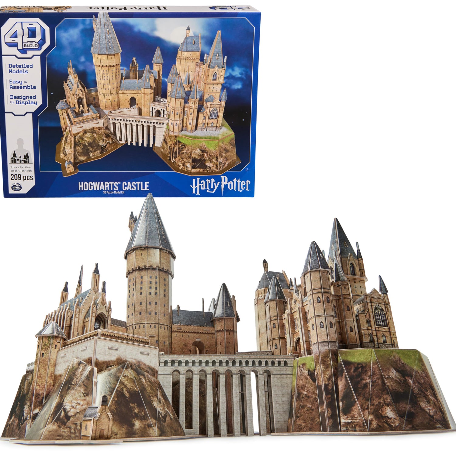 4D Build, Harry Potter Hogwarts Castle 3D Puzzle Model Kit 209 Pcs | Harry Potter Gifts Desk Decor | Building Toys | 3D Puzzles for Adults & Teens 4D Build