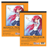 U.S. Art Supply 9" x 12" Premium Manga-Marker Paper Pad, 60 Pound (100gsm), Pad of 24-Sheets (Pack of 2 Pads) US Art Supply