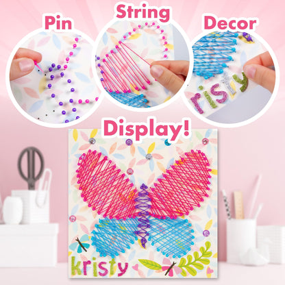 String Art Kit Girls Art Set - Flower, Heart, Rainbow, Unicorn Bedroom Decor for Girls8 Designs - 3D String Art 8.5x8.5in Boards - DIY Arts Crafts - WoodArtSupply