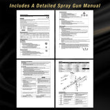 Master Elite Performance PRO-88 Series HVLP Spray Gun Ultimate Kit with 3 Fluid Tip Sets 1.3, 1.4 and 1.8mm and Air Pressure Regulator Gauge, MPS Cup Master Airbrush